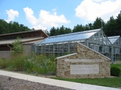 Wright Center greenhouses located at Purdue Martell Forest.