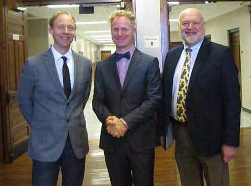 Dr. Doug Jacobs, Dr. Anthony Davis and Dr. Bob Wagner in Pfendler Hall at Purdue.