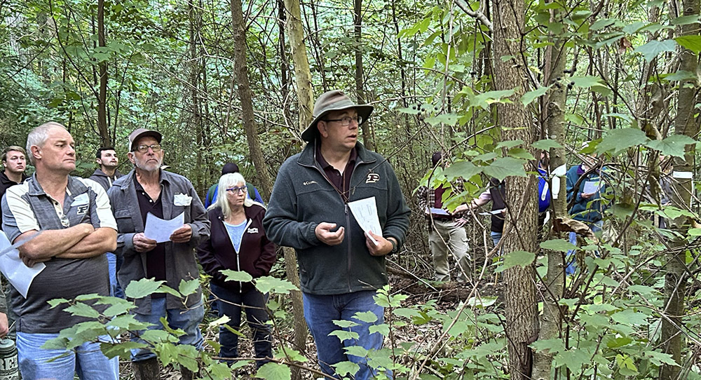 Dr. Mike Saunders gives a tour of the Nelson-Stokes-Lewman property